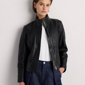 Quince 100% Leather Zip Jacket Black XL Like New